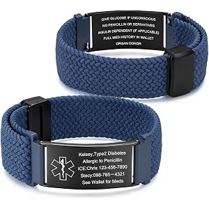 Rayiant Personalized Medical Alert Bracelet for Men Women, Custom Engraved Medical ID Bracelet, Emergency Medic Bracelets