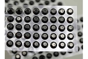 ALLSTARCO 8mm SS40 Black Self Adhesive Acrylic Rhinestones Plastic Face Gems Stick On Body Jewels for DIY Cards and Invitations Crafts Bling Sticker - 5 Sheets - 250PCS