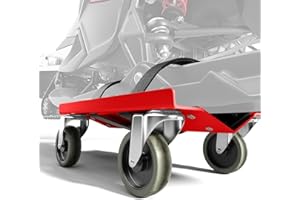 CHIEVBIT Snowmobile Dolly Sets Heavy Duty V-Slide with 3" PP/TPR Swivel Casters and Rubber Pad Protecting Skis 1500 lbs Capacity(Red)
