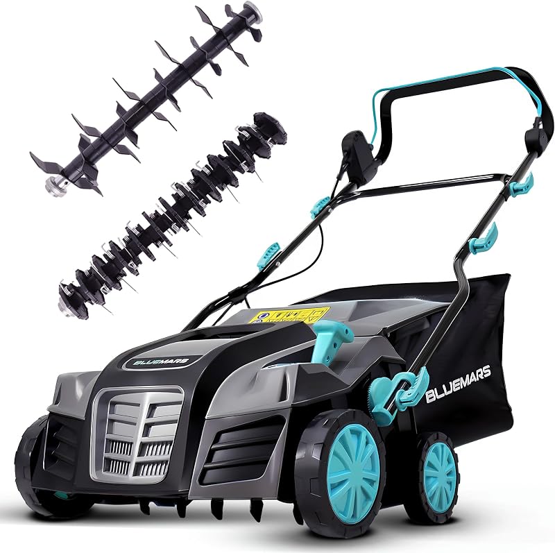 Bluemars 2000W Lawn Scarifier and Aerator 40cm 55L Fold Handle 10m Cable