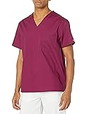 Dickies Unisex V-Neck Scrub Top, Wine, Large