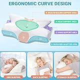 Elviros Cervical Memory Foam Pillow Ergonomic Neck Support White view 3