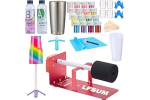 LFSUM Cup Turner for Crafts Tumbler Cup Spinner Machine Kit,Cuptisserie Turner DIY Glitter Epoxy Tumblers with Silent UL Motor 2 Foams (Turner& 6.8oz Epoxy Resin)