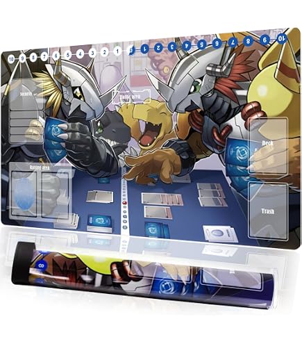 New Mlikemat Playmat Digimon DTCG Mat Adventure Duel TCG CCG OCG Trading Card Game Mat with Zones + Free Bag (ZD002-838-SM) : Toys & Games