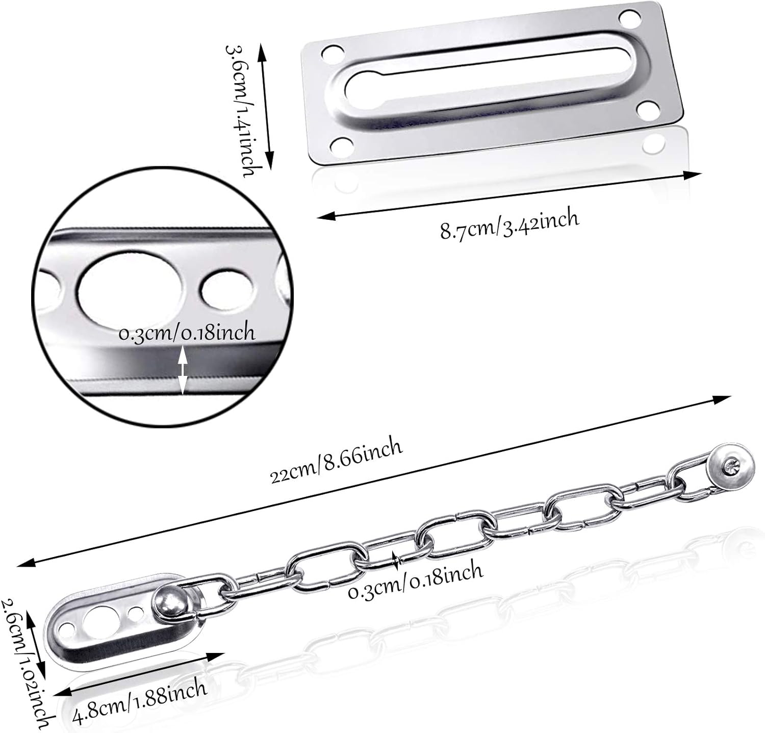 Hioph 4 Pieces Chain Door Guards with Lock Chain, Chain Door Locks