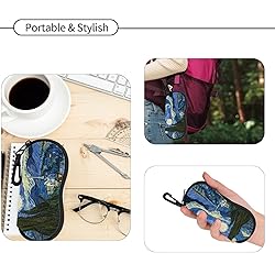 Hion Eyeglass Case Sunglasses Soft Pouch with Belt