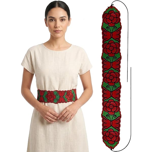 Mexican belt 5 de Mayo new hand made coco theme Mexican Folkloric Belt Day of the Dead 5 De Mayo Colorfull  main image 4