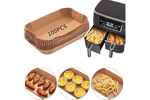100PCS Air Fryer Liners for Ninja, 8.6 x 5.5 inch Air Fryer Disposable Paper Liner, Non-Stick Baking Accessories Liners for N