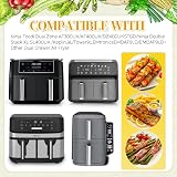 BYKITCHEN 300pcs Air Fryer Liners for Dual Basket 21-27cm 450F view 3