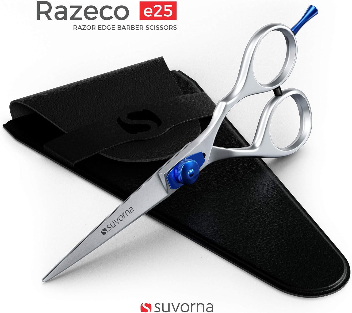 Suvorna Professional Hairdressing Scissors 5.5 inches Razeco E25 Hair Scissors. Japanese Scissors for Hair Cutting, Razor Sharpe Barber Scissors Blades, RightHand Hairdresser Scissors with Adjustment. - Image 3