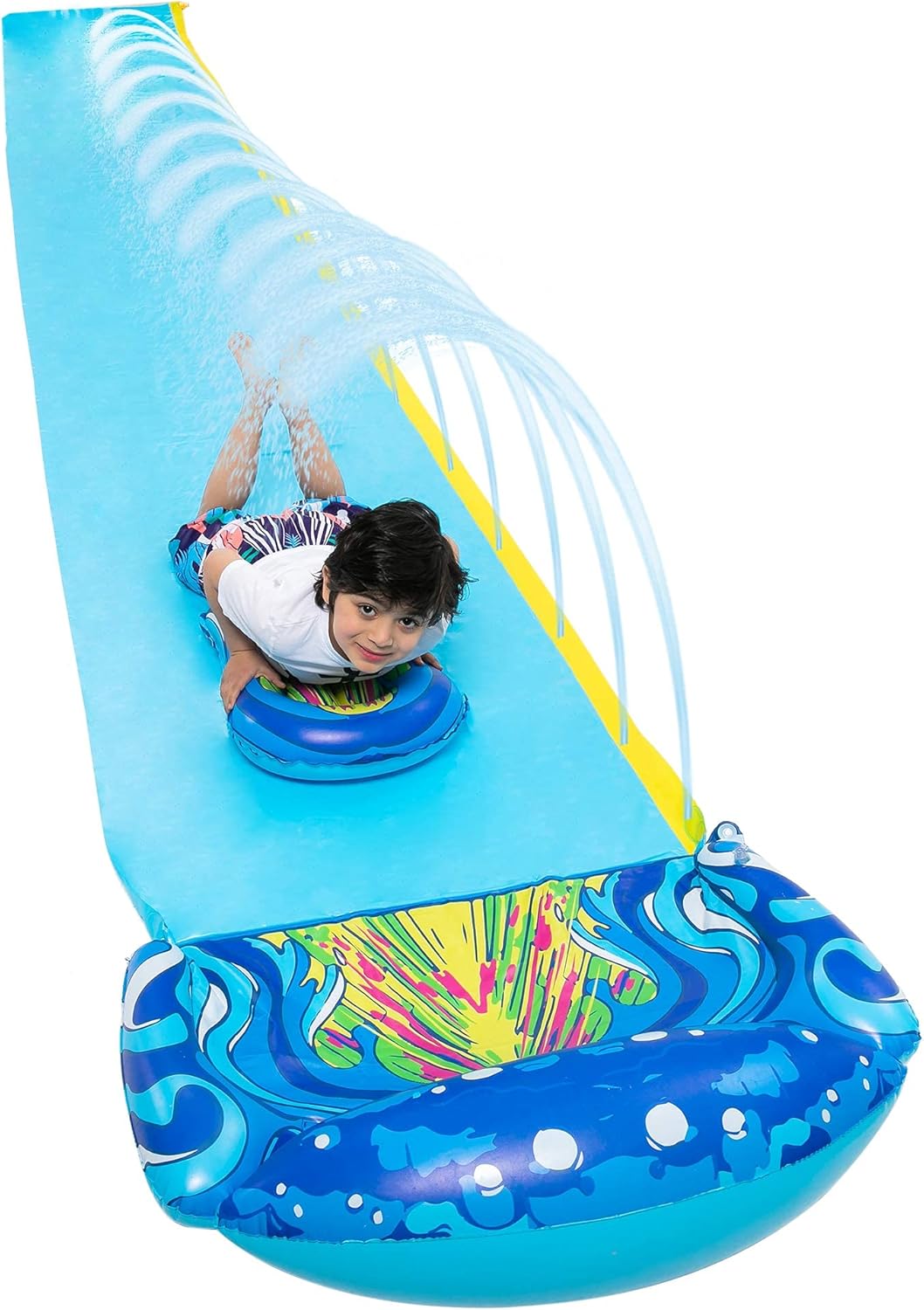 JOYIN 19.2ft x 35.5in Slip and Slide Water Slide with 1 Bodyboard, Summer Toy with Build in Sprinkler for Backyard and Outdoor Water Toys Play: Toys & Games