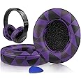 SoloWIT Replacement Ear Pads Cushions for Beats Studio 2 & Studio 3 Wired & Wireless Headphones, Earpads with Soft Protein Leather, Noise Isolation Memory Foam, Added Thickness - Purple Black