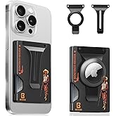 BESSIO Magnetic Phone Wallet Compatible with Apple MagSafe - Metal Card Holder with AirTag Holder, RFID Blocking & Money Clip Mag Safe Wallet for iPhone 17 16 15 14 13 12 Pro Max/Pro/Plus/Mini