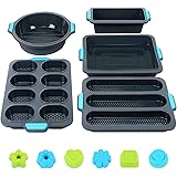 Duerer Silicone Bakeware Set, 40Pcs Silicone Baking Pans Mold Tray, Including Nonstick Baking Pan, Toast Mold, Cake pan, Muff