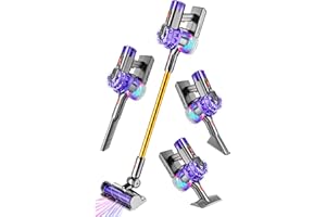 BLAXTEM 4-in-1 Kids Toy Vacuum That Really Works, Toddler Pretend Play Cleaning Set with Real Suction, Toys Working Cleaner Birthday Idea for 3 4 5 6 7+ Year Girl Boy (Purple/Yellow)