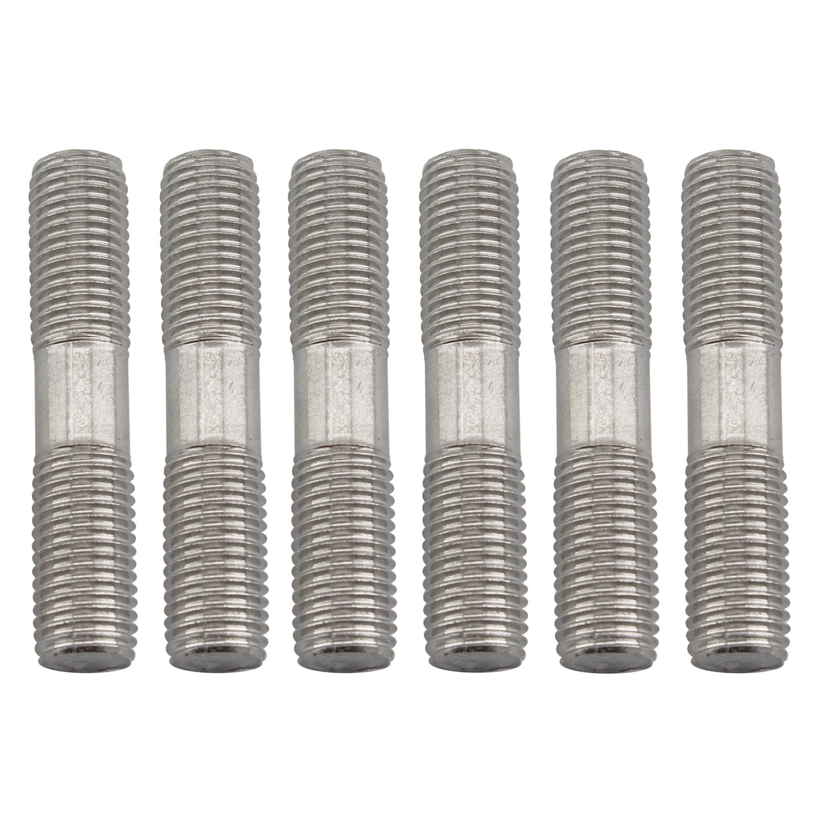 SeeRaphee M12x80mm Double End Threaded Stud, 304 Stainless Steel, Polished Finish, Fully Threaded Both Ends