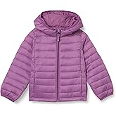 Amazon Essentials Girls and Toddlers' Lightweight Water-Resistant Packable Hooded Puffer Jacket