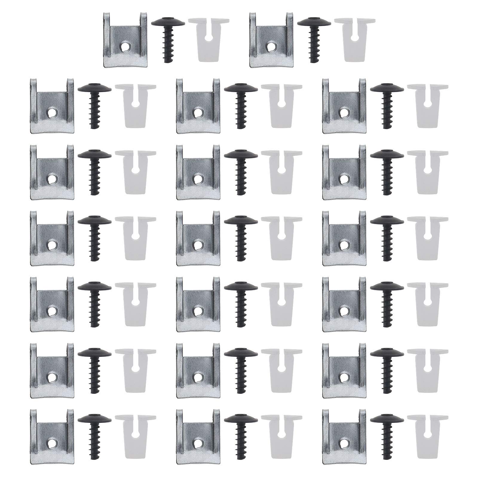 Create idea 60 Pcs Screw Fixing Clips Set N90775001 Include Expanding Lock Nut Grommets Torx Screws U Nut Speed Clips For Wheel Arches Bumpers Panels