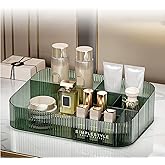 Makeup Organizer with Drawers, Stackable Cosmetics Organizer, Large Make Up Organizer Storage Box, Ideal for Bathroom Countertop and Desk (1 x Tray, Green)