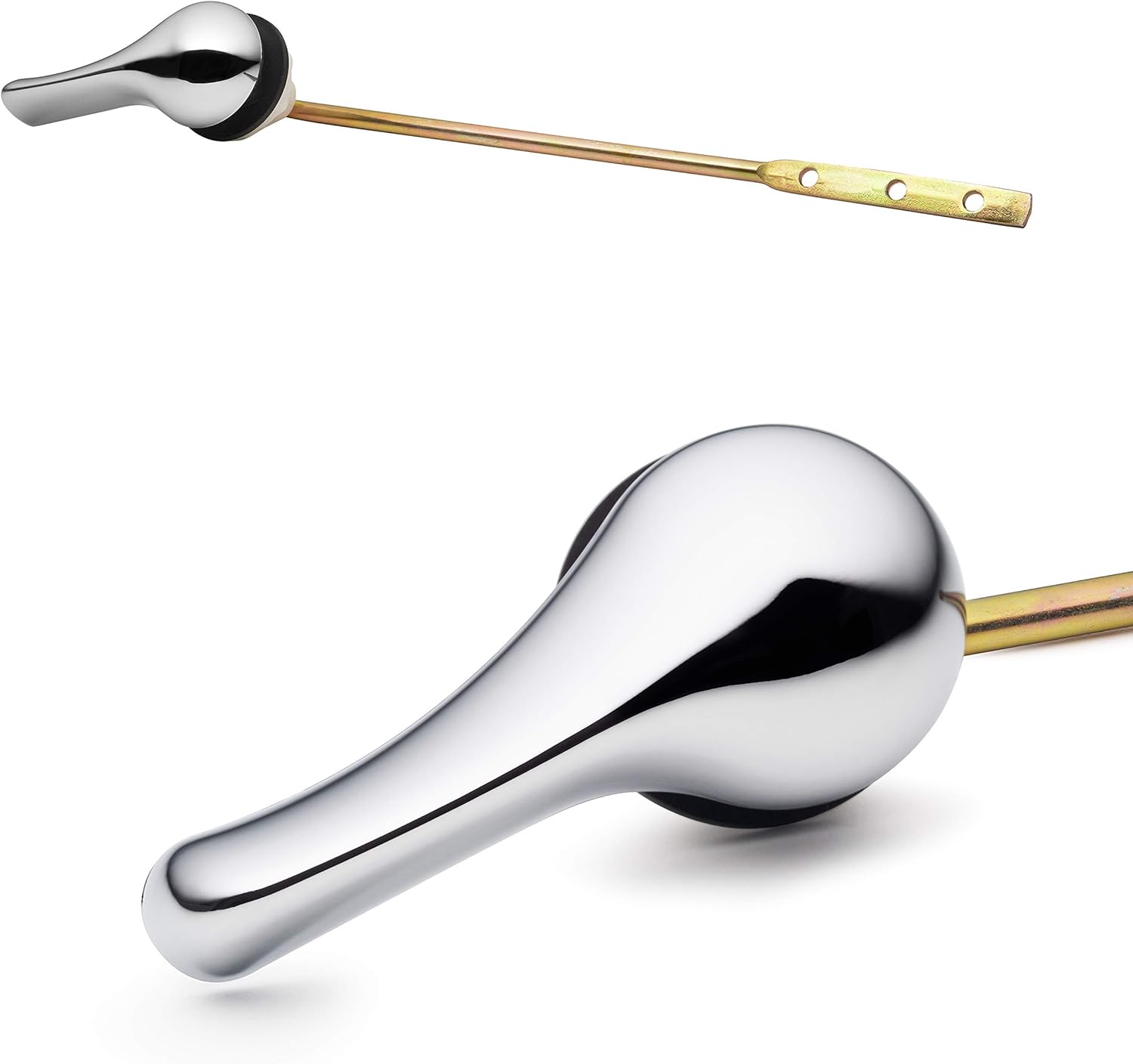 Universal Toilet Tank Flush Lever with Locking Nut Fits Most Toilets Chrome Toilet Trip Levers