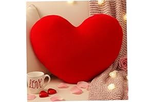 Heart Pillow 18x14 Plush Heart Shaped Pillow, Cute Cuddly Fluffy Cushions Decorative Valentines Cushion for Living, Bedroom D