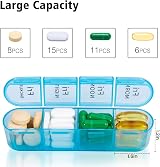 Betife Pill Box Organiser 4 Times a Day 7 Day 4 Compartments Black view 2
