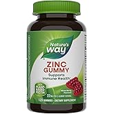Nature's Way Zinc Gummies, Adult & Kids 9+ Immune Support Gummies*, 100% Daily Value per Serving, Mixed Berry Flavor, 120 Chews