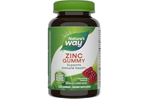 Nature's Way Zinc Gummies, Adult & Kids 9+ Immune Support Gummies*, 100% Daily Value per Serving, Mixed Berry Flavor, 120 Chews