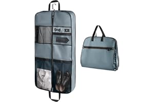 pack all 43" Premium Gusseted Travel Garment Bag, Heavy Duty Hanging Suit Bag, Foldable Dress Bag for Closet Storage, Suit Co