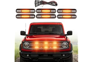 LED Grille Lights for 2024 Ford Bronco Accessories 2021 2022 2023 Front Grill Insert Light Black Snap on Lamps Fit for Big Be