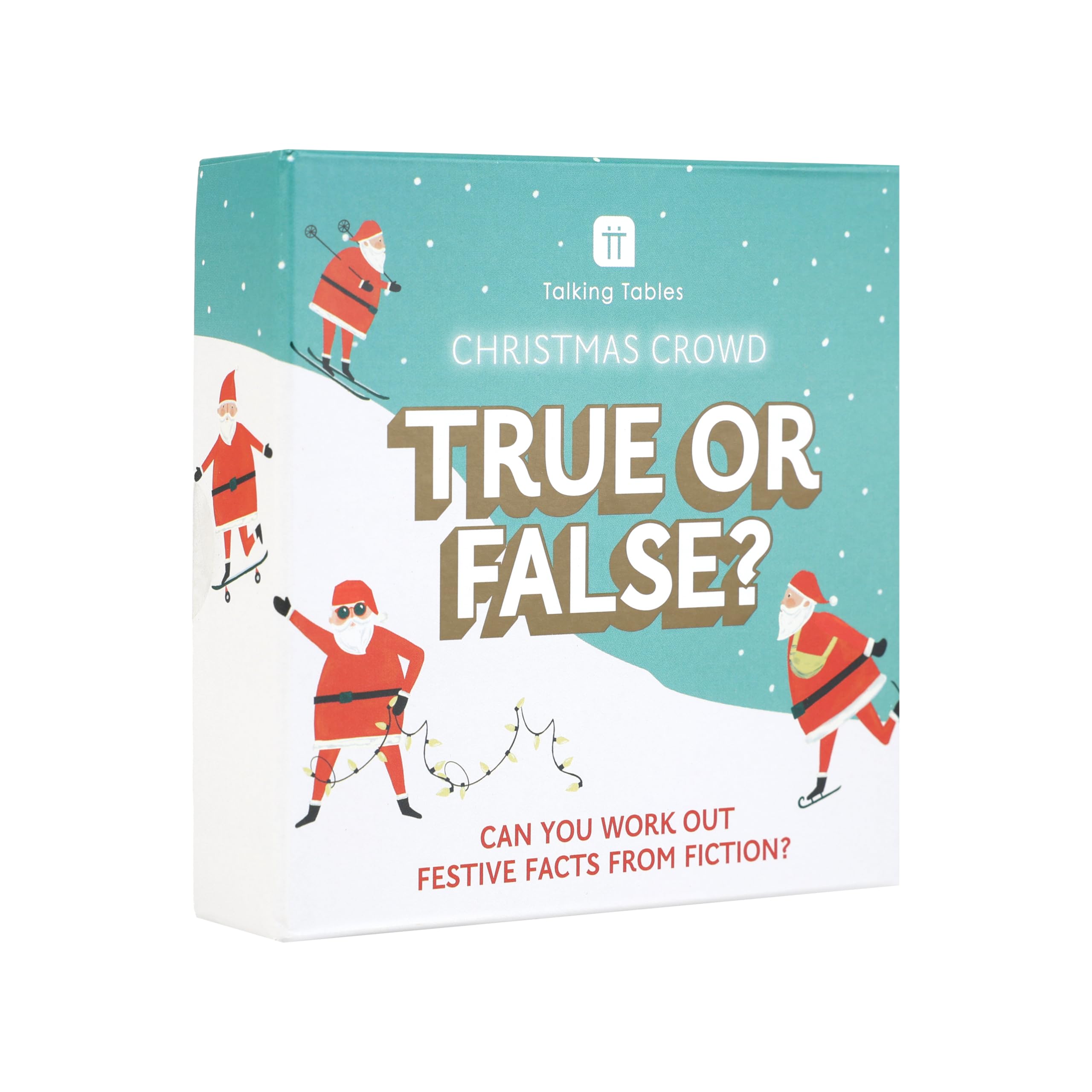 Talking Tables Christmas True or False Game with Paddles– Festive Dinner Party Game for Family Fun Travel Games – Stocking Filler Christmas Activity for Kids Age 12+ – PLASTIC FREE