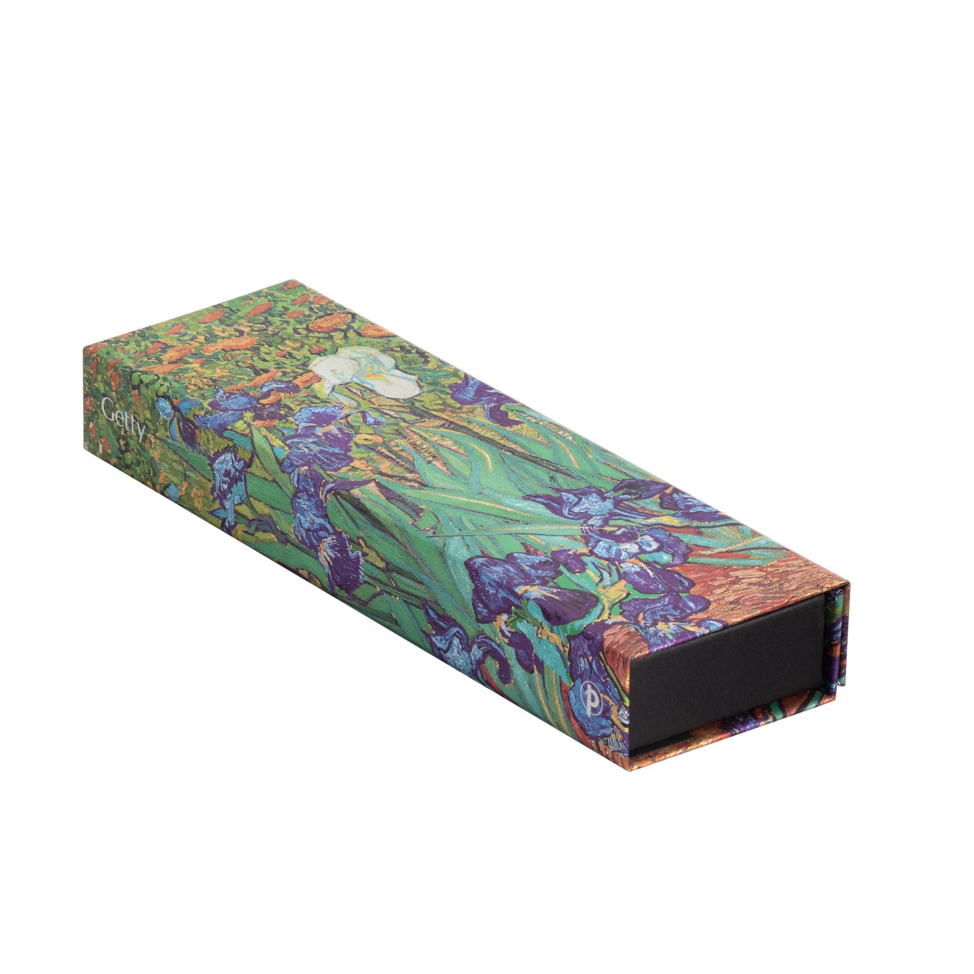 Van Gogh’s Irises Pencil Case: Pencil Case with wrap closure, decorative printed cover paper