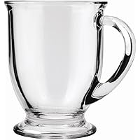 Anchor Hocking 16-oz Café Glass Coffee Mugs, Clear, Set of 6