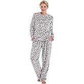 Istylish Women's Fleece Pajama Sets 2 Piece Flannel PJS Sets For Women Ultra-Soft Printed Sleepwear