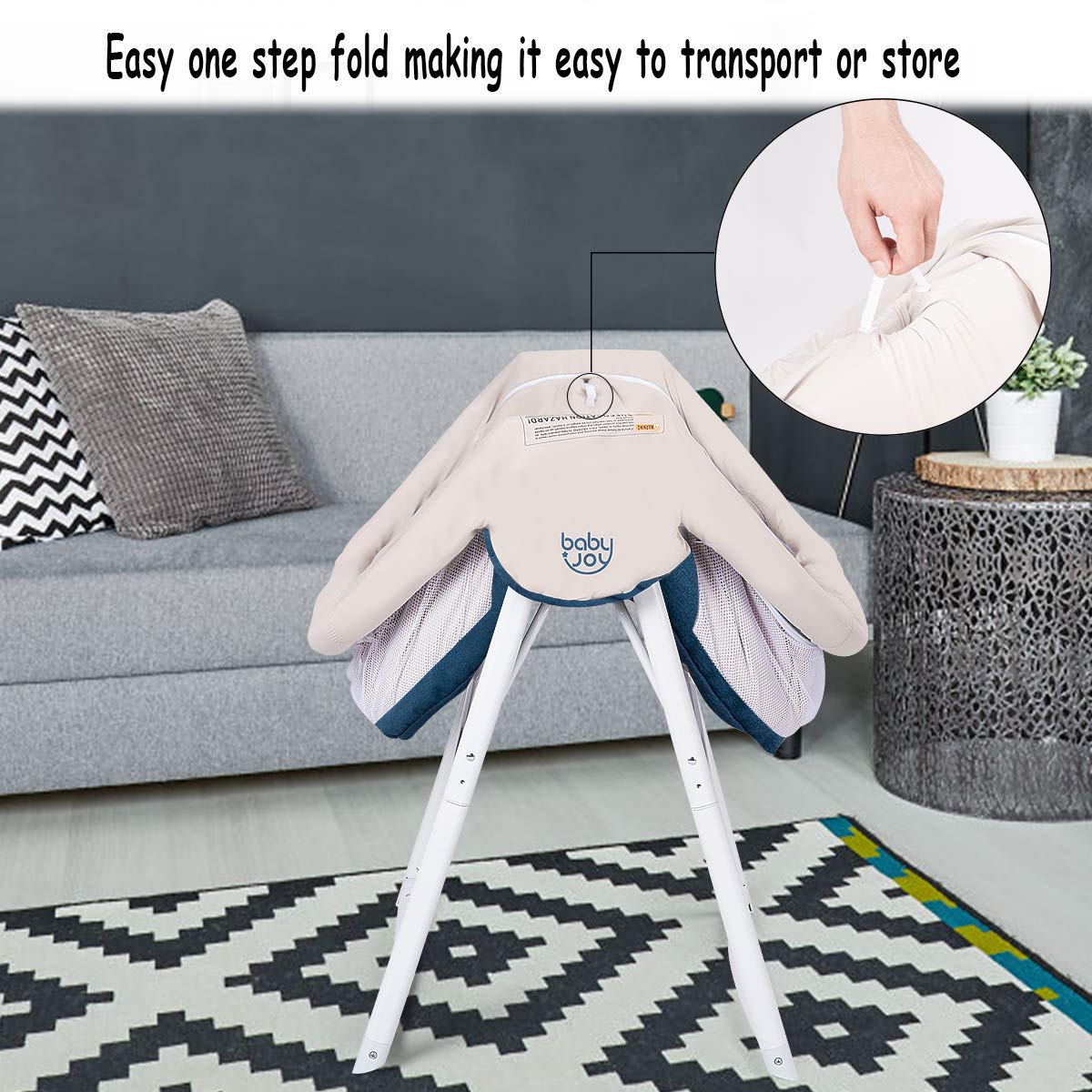 BABY JOY Rocking 2 in 1 Lightweight Travel Cradle & Portable