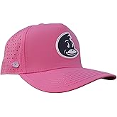 Wild Horses Performance Ladies Golf Hat w Built in Clip - Water Resistant - Integrated Tee Holder & Ball Marker Magnet - Lightweight Pink Golf Cap for Women and Girls