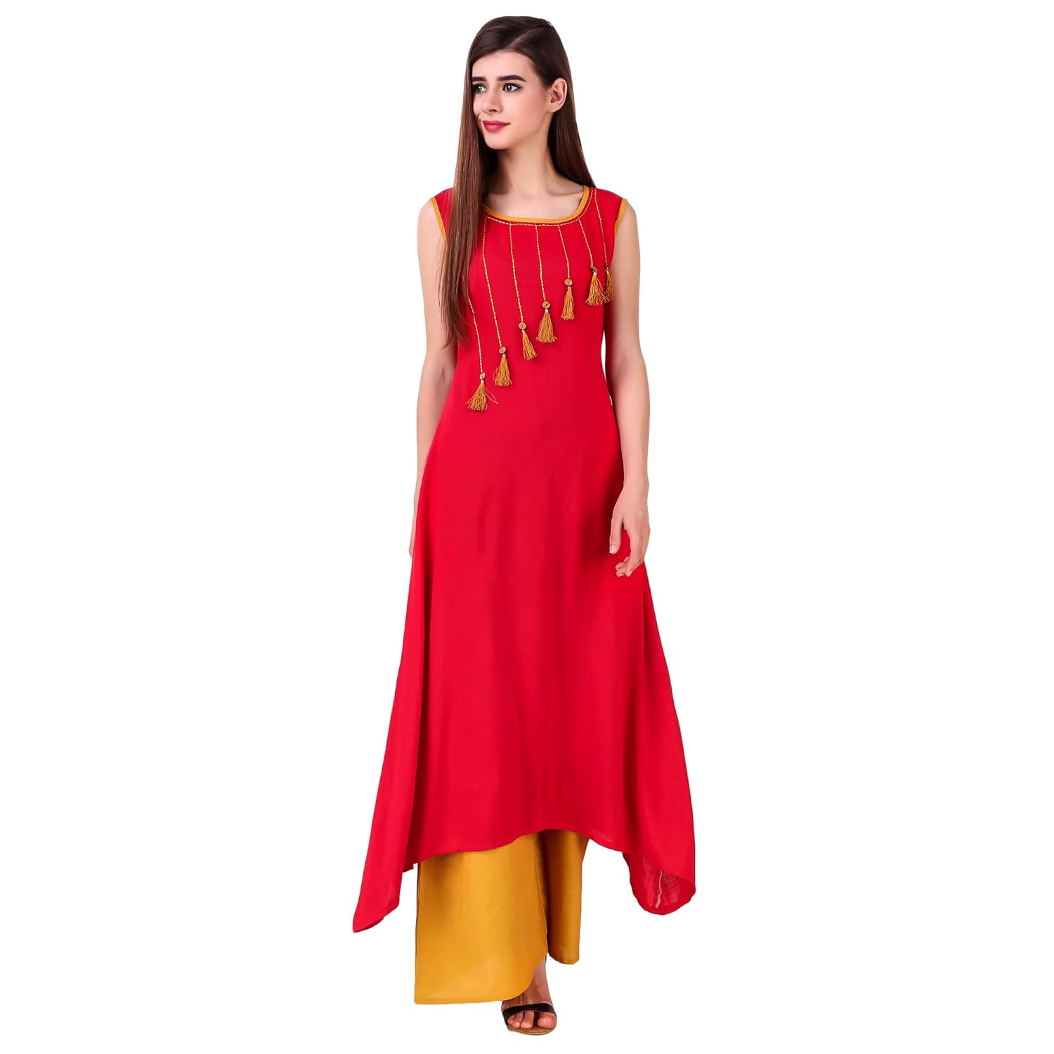 sreshee women's premium cotton designer kurti with palazzo pants set