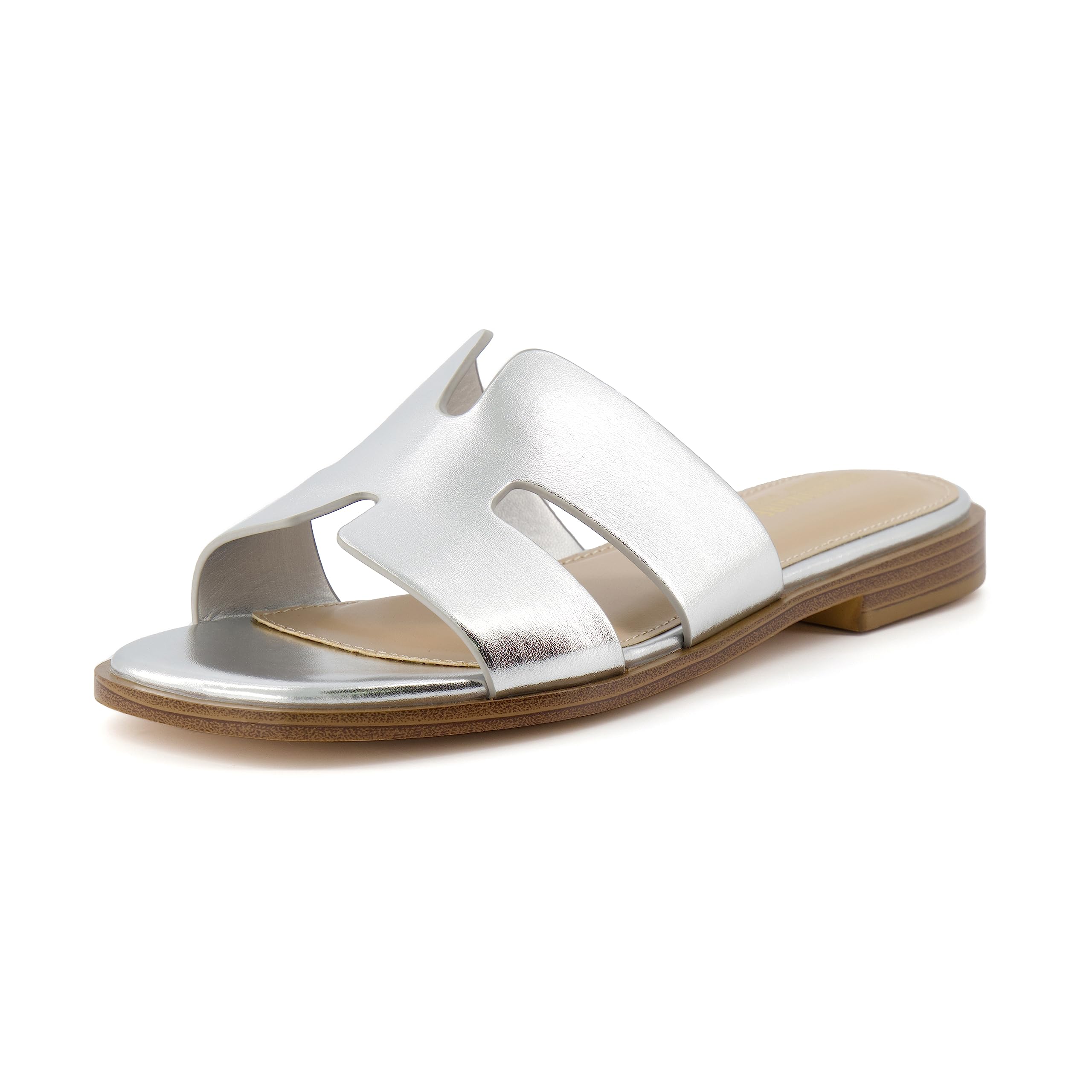 CUSHIONAIRE Women's Voyage Slide Sandal - Memory Foam Comfort Sandals Wide Widths