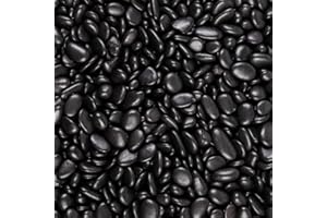 Ausluru 5lb River Rocks Polished Sand for Plants, Garden Decorative Pebbles Ideal for Fish Tank, Vases, Succulents, Crafting, Home Decor and Garden Landscaping, Polished Black