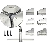 K11-125 5" 3 Jaw Self-Centering Lathe Chuck | 125mm Hardened Steel Scroll Chuck with Dual Jaw Sets (Internal 2.5-40mm/External 38-110mm) | 8x16 Mini Lathe, CNC &amp; Milling Machines (K11-125)
