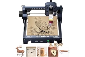 ACMER S1 Laser Engraver, 3500mW Laser Engraver Machine Higher Accuracy Wood Cutter and Engraving Machine with Working Area 130x130mm,0.04mm Laser Spot for Wood Acrylic Metal Glass