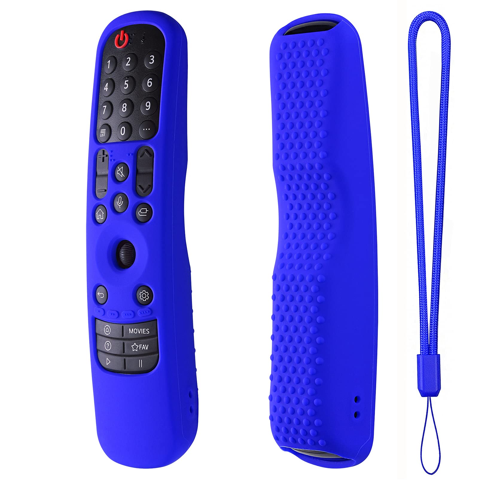 Silicone Remote Cover Compatitive with LG Magic Remote Control AN-MR21GA MR22GA MR23GN, Silicone Case for LG Smart TV Remote with Lanyard (Blue)