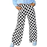 IYOWEL Womens Checkered Pants Y2K Pajama Pants Elastic Waist Wide Leg Lounge Pants Comfy Pj Bottoms with Pockets Loungewear