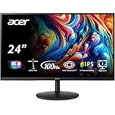 Acer SH242Y Ebmihx 23.8" FHD 1920x1080 Home Office Ultra-Thin IPS Computer Monitor AMD FreeSync 100Hz Zero Frame Height/Swive