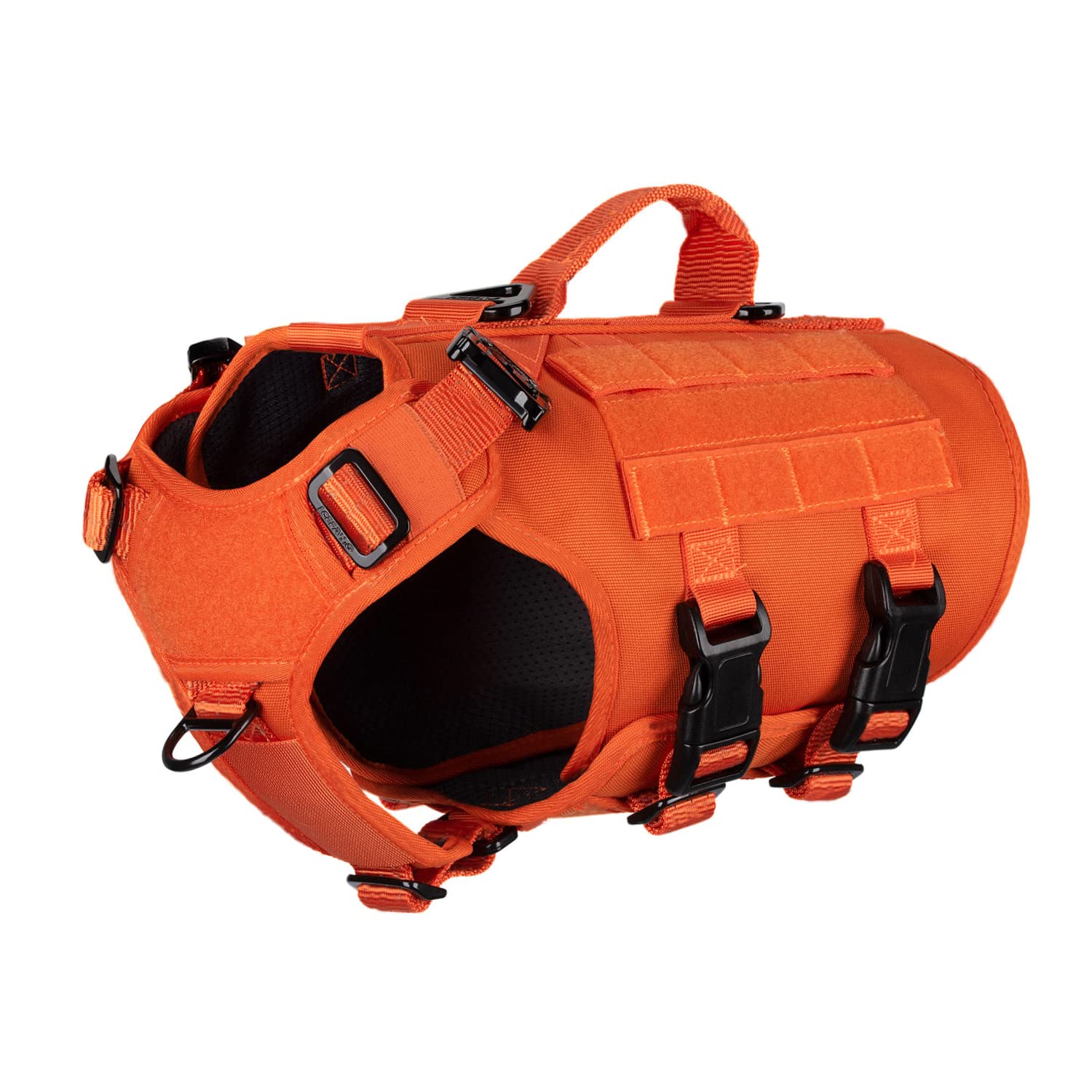 Photo 1 of ICEFANG GN3 Tactical Dog Harness with 6X Buckle,Dog Molle Vest with Handle,3/4 Body, Hook and Loop Panel for ID Patch,No Pulling Front Clip (S (Neck 14"-18"; Chest 22"-27"), Safety Orange)