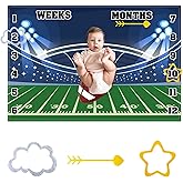 CSFOTO Football Field Baby Monthly Milestone Blanket Rugby Sports Nursery Decor Photography Background Newborn Growth Record Prop, 60"x40" with Frames