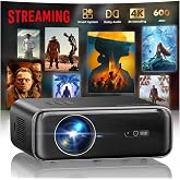 [Built-in Apps/4K Support] Smart Outdoor Projector with WiFi and Bluetooth, Movie Projector, DoIby Audio with Dual Speaker, Auto Focus w/ YouTube&amp;PrimeVideo Proyector, Upgrad P62 Pro
