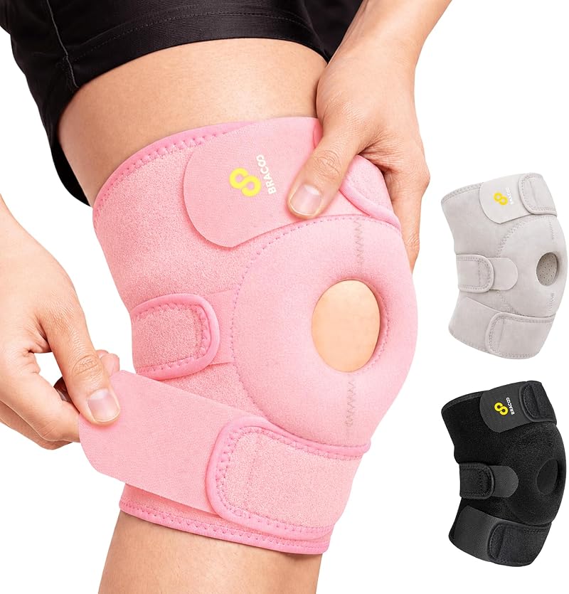 BRACOO Knee Support KS10 Open-Patella Adjustable Knee Brace Pink
