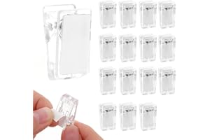 AHQiZFX 15 Pcs Tapestry Wall Hanging Clips, Self Adhesive Clips Wall Clips Poster Hanger Shower Curtain Clips Double-Sided Adhesive Spring Clips for Blanket Poster Clothing Wall Flag (Clear)