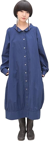 Amazon Co Jp ソマリ Somari 風合いコクーンワンピース レディース フリーサイズ コクーン ネイビー 3 服 ファッション小物